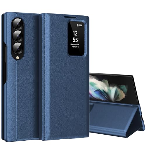 Coque pour Samsung Galaxy Z Fold 3 Clear View, Etui Smart View, Flip Folio Cover à Rabat, Étui Portefeuille Galaxy Fold 3 Clear View, 360 Full Clapet Protection Case Z Fold 3 5G – Image 2