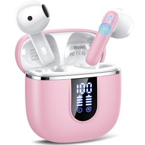 Ecouteurs Bluetooth sans Fil, Écouteurs Bluetooth 5.4 avec 4 ENC Réduction Antibruit Mic, 40H Casque Bluetooth HiFi Stéréo, Écran LED, IP7 Étanche Oreillette