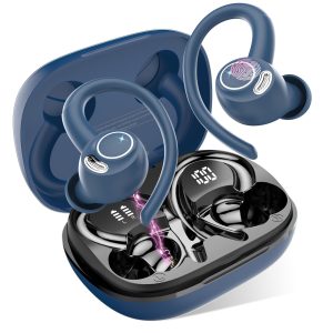 Ecouteurs Bluetooth sans Fil Sport, 2025 Headphones 5.4 HiFi Stéréo, Ecouteurs sans Fil avec ENC Mic, Ecouteur Pour Courir, IP7 Étanche Écouteur, 40H, Oreillette Sans Fil, Casque Écran LED, Bleu