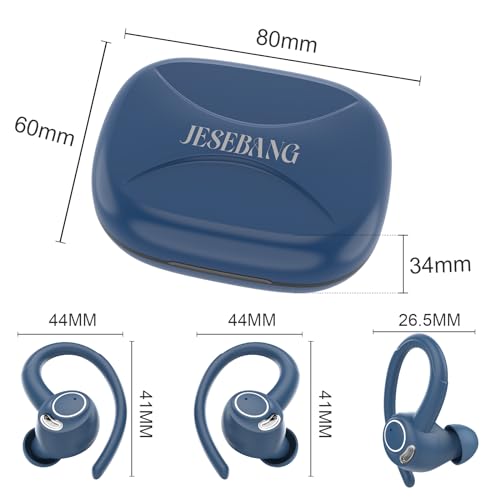 Ecouteurs Bluetooth sans Fil Sport, 2025 Headphones 5.4 HiFi Stéréo, Ecouteurs sans Fil avec ENC Mic, Ecouteur Pour Courir, IP7 Étanche Écouteur, 40H, Oreillette Sans Fil, Casque Écran LED, Bleu – Image 8