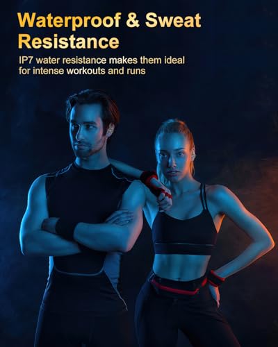 Ecouteurs Bluetooth sans Fil Sport, 2025 Headphones 5.4 HiFi Stéréo, Ecouteurs sans Fil avec ENC Mic, Ecouteur Pour Courir, IP7 Étanche Écouteur, 40H, Oreillette Sans Fil, Casque Écran LED, Gris – Image 7