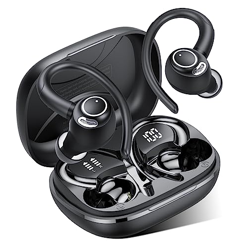 Ecouteurs Bluetooth sans Fil Sport, 2025 Headphones 5.4 HiFi Stéréo, Ecouteurs sans Fil avec ENC Mic, Ecouteur Pour Courir, IP7 Étanche Écouteur, 40H, Oreillette Sans Fil, Casque Écran LED, Noir – Image 2