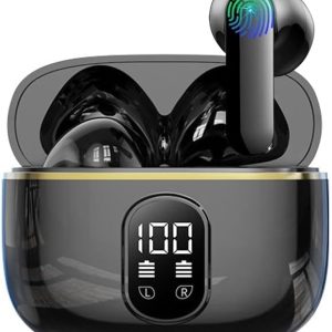 Écouteurs sans fil Bluetooth, intra-auriculaires Bluetooth 5.4 avec annulation du bruit HD Mic, lecture 56h, HiFi stéréo, écouteurs sans fil, IPX8 étanches pour iOS/Android
