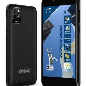 Energizer - Smartphone U506S - Pas Cher Débloqué 2GB RAM / 32GB ROM - Ecran 5" - 3000 mah Batterie - Caméra 5MP+QVGA arrière / 2MP Avant - Android 13 GO - Noir