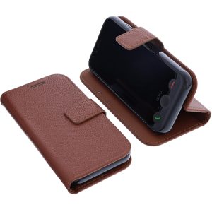 Étui Compatible avec Doro Aurora A10 / A11 Protection Book Style Case Housse Portefeuille pour téléphone Smartphone Coque à Rabat Support Pochette Brun