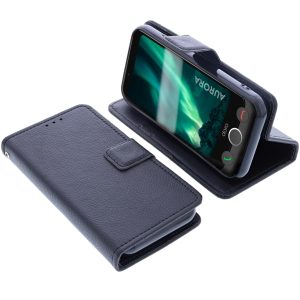 Étui Compatible avec Doro Aurora A10 / A11 Protection Book Style Case Housse Portefeuille pour téléphone Smartphone Coque à Rabat Support Pochette Noir