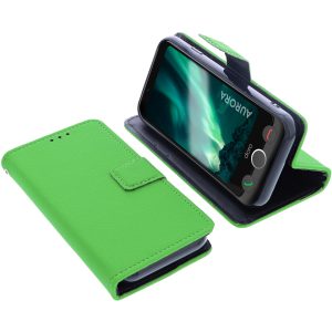 Étui Compatible avec Doro Aurora A10 / A11 Protection Book Style Case Housse Portefeuille pour téléphone Smartphone Coque à Rabat Support Pochette Vert