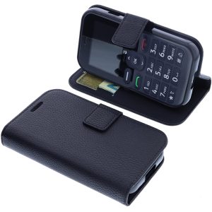 Étui Compatible avec Doro Leva L10 Protection Book Style Case Housse Portefeuille pour téléphone Smartphone Coque à Rabat Support Pochette Noir