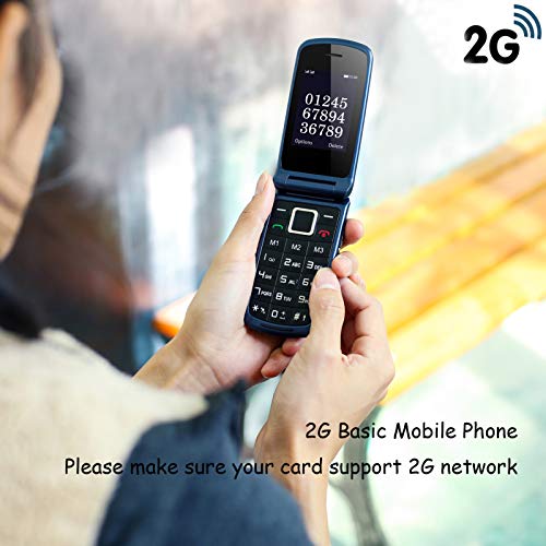 GSM Téléphone Portable Senior Clapet Débloqué avec Grandes Touches,Big Volume Bouton SOS,Basique Telephone Mobile pour Personne Agée (Bleu) – Image 3