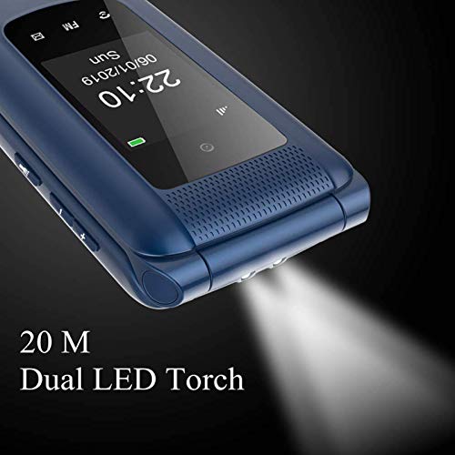 GSM Téléphone Portable Senior Clapet Débloqué avec Grandes Touches,Big Volume Bouton SOS,Basique Telephone Mobile pour Personne Agée (Bleu) – Image 5