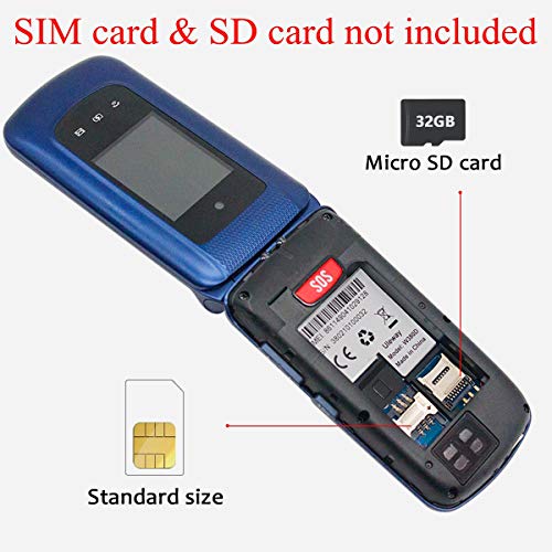 GSM Téléphone Portable Senior Clapet Débloqué avec Grandes Touches,Big Volume Bouton SOS,Basique Telephone Mobile pour Personne Agée (Bleu) – Image 6