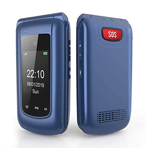 GSM Téléphone Portable Senior Clapet Débloqué avec Grandes Touches,Big Volume Bouton SOS,Basique Telephone Mobile pour Personne Agée (Bleu) – Image 7