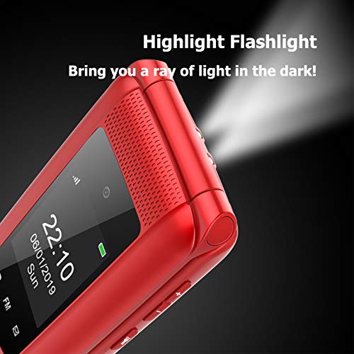 GSM Téléphone Portable pour Personnes âgées, Flip Téléphones cellulaires Grande Touches, Volume élevé, Fonction SOS, 2,4" + 1,77" Double écran, Pantalla 2,4 – Image 5