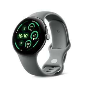 Google Pixel Watch 3 (45 mm) — Boîtier en Aluminium Sauge Mat — Bracelet Vert Sauge — Wi-FI