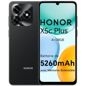 HONOR X5c Plus Smartphone Dual SIM NFC, 5260mAh Batterie, 4+128GB, 6.74 Pouces 90 Hzécran Confort Téléphone, Caméra 50 mégapixels, Android 15, MicroSD 1 to Extensible, Midnight Black