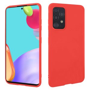 HSP Coque pour Samsung Galaxy A52 5G/4G & A52s 5G [Anti-poussière] étui de protection en silicone TPU premium | Résistant aux chocs | Protecteur d'écran et de caméra | Housse parfait Mat | Rouge