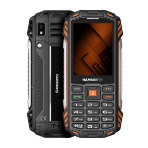 Hammer H Power Plus LTE Outdoor Téléphone Portable sans contrat, Batterie 4000 mAh, mémoire 128 Mo, RAM 64 Mo, écran IPS 2,8", Gros Boutons, Lampe de Poche, Appareil Photo 2 MP, Radio FM, USB-C