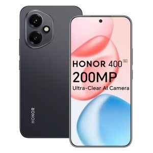 Honor 400 5G Smartphone, 8GO 512GO, Caméra AI Ultra-Claire de 200 Mpixels, 6,55" AMOLED Display 120Hz, Snapdragon 7 Gen 3, 5170mAh, IP65, Dual SIM, NFC, Android 15, sans Chargeur, Noir