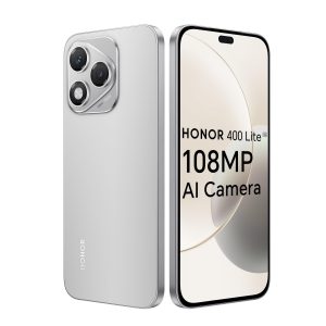 Honor 400 Lite 5G Smartphone, 8GO 256GO, MTK 7025-Ultra, 5100mAh, Appareil Photo AI de 108Mpx, 6,7" AMOLED Display 120Hz, IP64, Dual SIM, Android 15, sans Chargeur, Gris