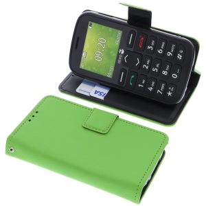 Housse Compatible avec Doro 1380 Style Livre Vert Coque de Protection Portefeuille
