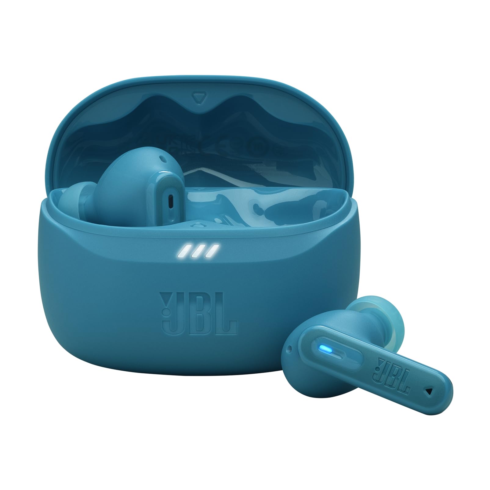 JBL Tune Beam 2, Écouteurs sans Fil Bluetooth, réduction de Bruit, 48 Heures d'autonomie, résistance à l'eau et à la poussière IP54, Connexion multipoint, Conception Intra sur Tige, Turquoise