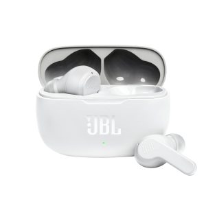 JBL Wave 200TWS – Écouteurs intra-auriculaires véritablement sans fil - Avec technologie Bluetooth et assistant vocal – Autonomie jusqu'à 25 hrs – Étui de recharge inclus - Blanc