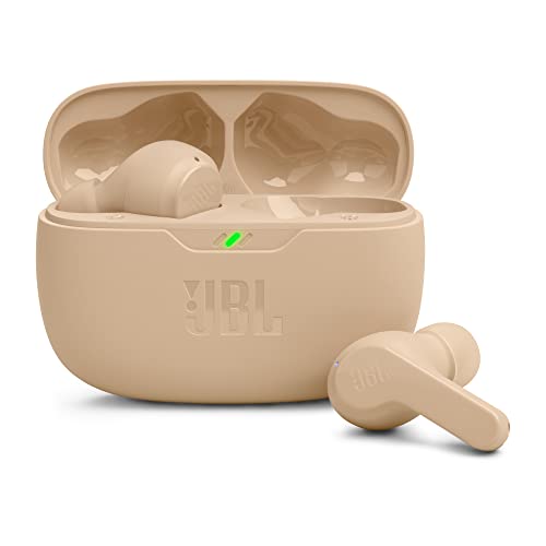 JBL Wave Beam, Écouteurs Intra-Auriculaires sans Fil, Résistance à l'Eau IP54 et IPX2, Appels Mains Libres et Batterie à Autonomie de 32 heures, en Beige – Image 2