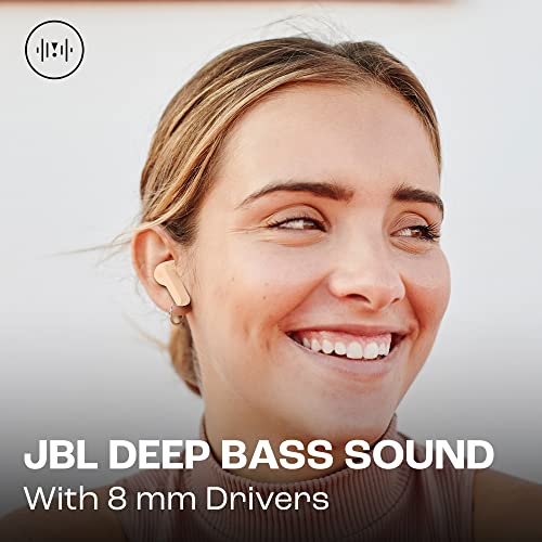 JBL Wave Beam, Écouteurs Intra-Auriculaires sans Fil, Résistance à l'Eau IP54 et IPX2, Appels Mains Libres et Batterie à Autonomie de 32 heures, en Beige – Image 7