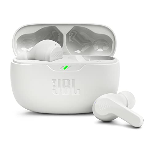 JBL Wave Beam, Écouteurs Intra-Auriculaires sans Fil, Résistance à l'Eau IP54 et IPX2, Appels Mains Libres et Batterie à Autonomie de 32 heures, en Blanc – Image 2