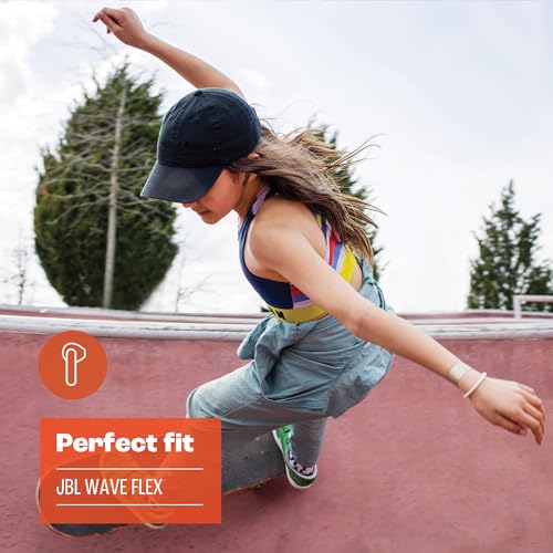 JBL Wave Flex, Écouteurs Intra-Auriculaires Sans Fil, Resistance à l'Eau IP54 et IPX2, Technologie TalkThru et AmbientAware, Autonomie de 32 heures, en Blanc – Image 5