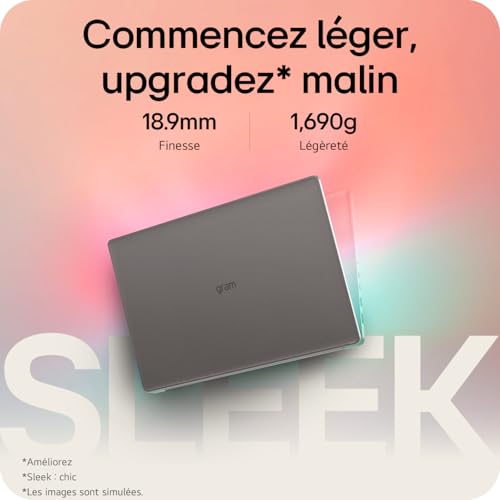 LG grambook 15U50T-G.AA56F - PC Portable 15" 1,65kg, écran NTSC 45% FHD Format 16:9, Intel® Evo™ i5-1334, RAM 16Go, SSD 512Go NVMe, Intel Iris XE Graphics, Windows 11 Home Next Gen., Gris Charbon – Image 5