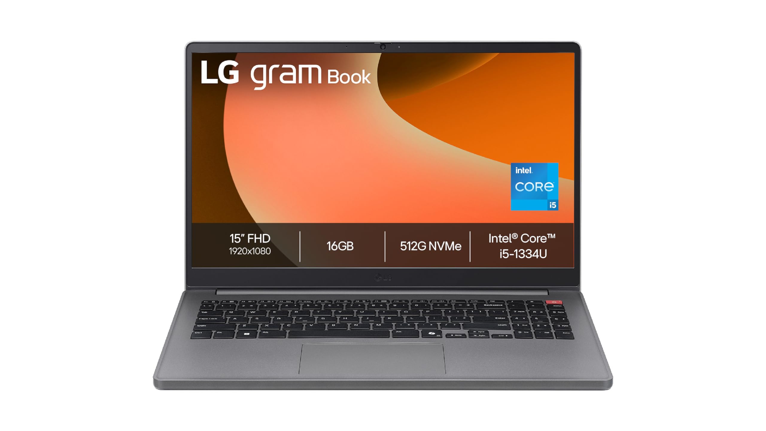 LG grambook 15U50T-G.AA56F - PC Portable 15" 1,65kg, écran NTSC 45% FHD Format 16:9, Intel® Evo™ i5-1334, RAM 16Go, SSD 512Go NVMe, Intel Iris XE Graphics, Windows 11 Home Next Gen., Gris Charbon