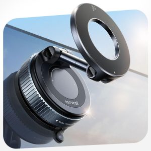 Lamicall Support Telephone Voiture pour MagSafe - [Ventouse à Vide & 24X N55] 360° Rotation, Porte Voiture pour Tableau de Bord/Pare-Brise, Support Magnétique pour iPhone 17 16 15, Autres Smartphones