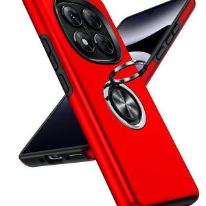 LeYi Coque pour Xiaomi Redmi Note 14 Pro 5G / 4G / 14 Pro Plus 5G Étuis, Téléphone Portable Xaomi TPU Etui, Protection 512 Go Smartphone Silicone Incassable Antichoc Invisible Anneau Housse - Rouge