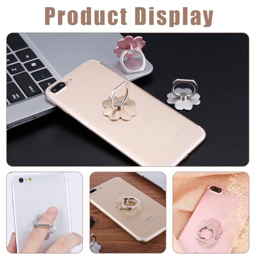 Lot de 4 Supports Bague Téléphone - Rotation 360° - Poignée Doigt Universelle pour Smartphone - Accessoire Compatible Tous Portables et Coques - Noir/Argent/Or/Rose Gold – Image 4