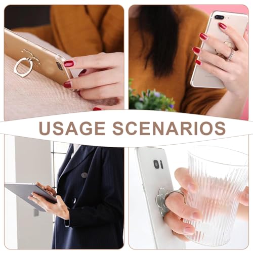 Lot de 4 Supports Bague Téléphone - Rotation 360° - Poignée Doigt Universelle pour Smartphone - Accessoire Compatible Tous Portables et Coques - Noir/Argent/Or/Rose Gold – Image 7