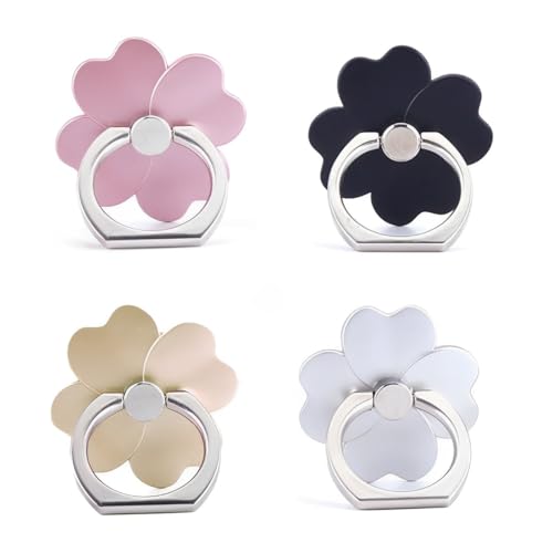 Lot de 4 Supports Bague Téléphone - Rotation 360° - Poignée Doigt Universelle pour Smartphone - Accessoire Compatible Tous Portables et Coques - Noir/Argent/Or/Rose Gold – Image 8
