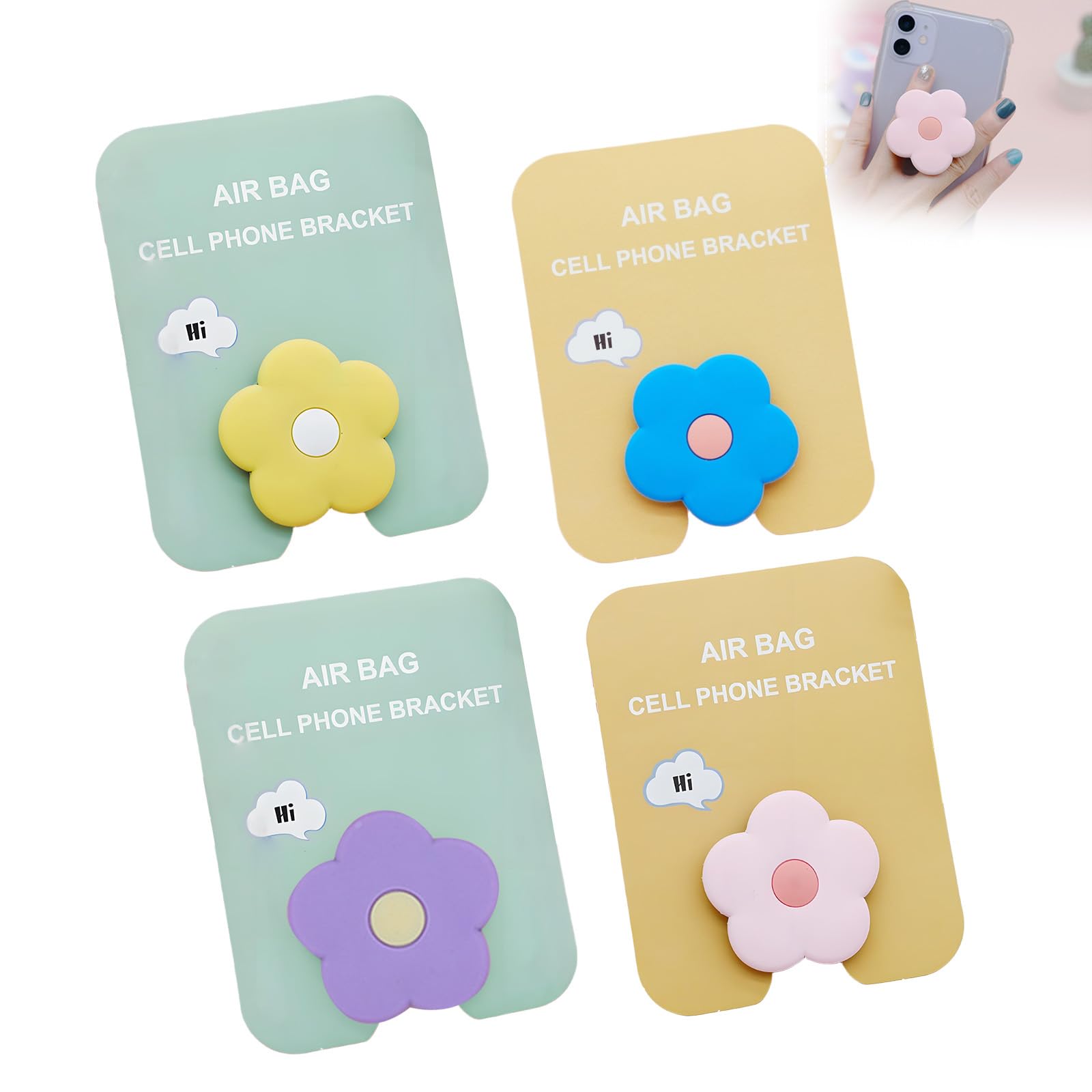 Lot de 4 poignées pour téléphone portable, accessoires pour smartphone, pour différentes tailles de téléphones portables, aide à la stabilité de téléphone portable