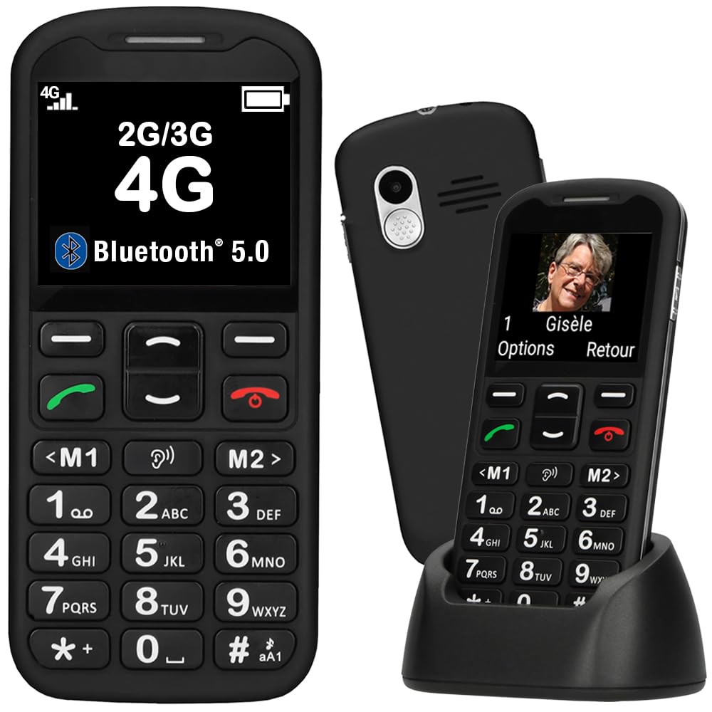 MOBIHO ESSENTIEL NOUV 04/2024 - Le Classic Initial désormais en 4G : dépendance, Perte d'autonomie. Stop ERREURS MANIP et appels pub, SOS, Alerte Bat Faible, Main Libre Auto, Photo-Contact...