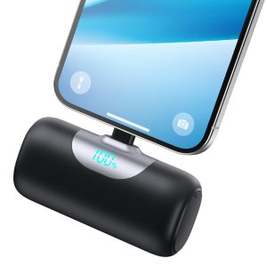 Mini Batterie Externe pour iPhone, 5500mAh Power Bank 15W PD 3.0A Charge Rapide Chargeur Ultra-Compact et Léger Batteries Portable avec Écran LED pour iPhone 14/13/12/11/XR/8 etc