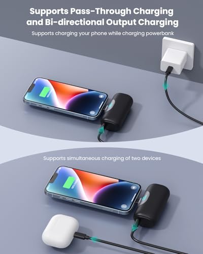 Mini Batterie Externe pour iPhone, 5500mAh Power Bank 15W PD 3.0A Charge Rapide Chargeur Ultra-Compact et Léger Batteries Portable avec Écran LED pour iPhone 14/13/12/11/XR/8 etc – Image 6