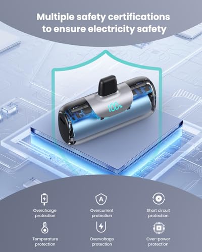 Mini Batterie Externe pour iPhone, 5500mAh Power Bank 15W PD 3.0A Charge Rapide Chargeur Ultra-Compact et Léger Batteries Portable avec Écran LED pour iPhone 14/13/12/11/XR/8 etc – Image 7