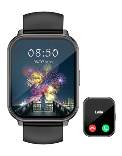 Montre Connectée Homme Femme Appel Bluetooth Smartwatch pour Android iOS Montre Sport Podometre Cardiofrequencemetre Oxymetre Notification Etanche IP68 100+ Mode Sport – Image 2