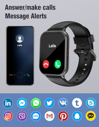 Montre Connectée Homme Femme Appel Bluetooth Smartwatch pour Android iOS Montre Sport Podometre Cardiofrequencemetre Oxymetre Notification Etanche IP68 100+ Mode Sport – Image 3