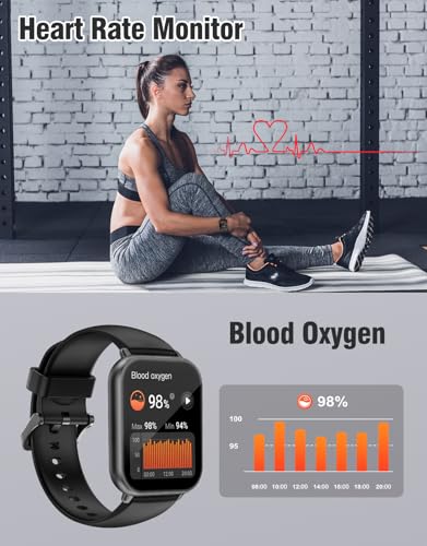 Montre Connectée Homme Femme Appel Bluetooth Smartwatch pour Android iOS Montre Sport Podometre Cardiofrequencemetre Oxymetre Notification Etanche IP68 100+ Mode Sport – Image 5