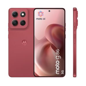 Moto g 86 8, 256 Go, Smartphone debloqué, écran 6,67", Appareil Photo 50 MP, Batterie 5200 mAh, Chrysanthemum (Rouge), Coque de Protection et câble USB C Inclus