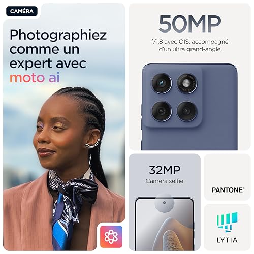 Motorola Edge 60 Fusion 256 Go, Smartphone debloqué, écran 6,67", Appareil Photo 50 MP, Batterie 5200 mAh, Slipstream (Gris), Coque de Protection et câble USB C Inclus – Image 4