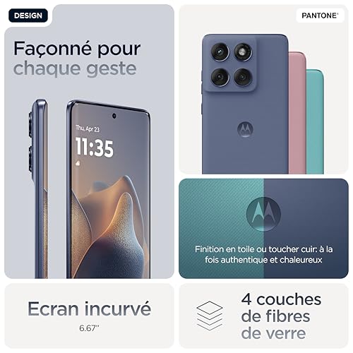 Motorola Edge 60 Fusion 256 Go, Smartphone debloqué, écran 6,67", Appareil Photo 50 MP, Batterie 5200 mAh, Slipstream (Gris), Coque de Protection et câble USB C Inclus – Image 6