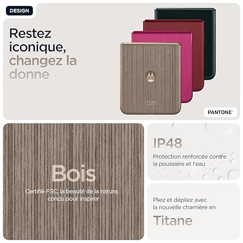 Motorola razr 60 Ultra 16, 512 Go, Smartphone debloqué, écran 4", Appareil Photo 50 MP avec IA, Batterie 4700 mAh, Mountaintrail (Bois), Coque de Protection et câble USB C Inclus – Image 6