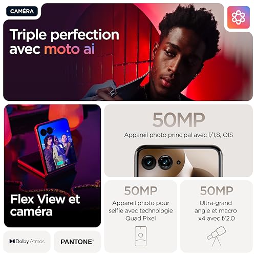 Motorola razr 60 Ultra 16, 512 Go, Smartphone debloqué, écran 4", Appareil Photo 50 MP avec IA, Batterie 4700 mAh, Mountaintrail (Bois), Coque de Protection et câble USB C Inclus – Image 7